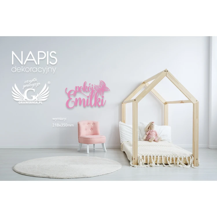 Dekorativer Schriftzug mit dem Namen des Kindes - farbiger UV-Druck - NAP021