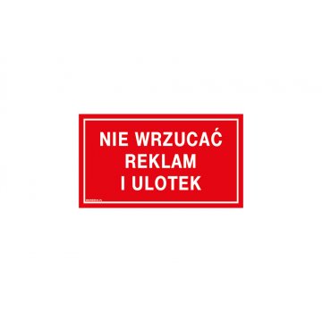 Keine Werbung und Flyer einwerfen - Schild Größe 210x120mm - PVC - farbiger UV-Druck - TAB180