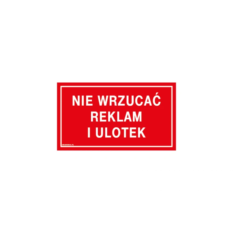 Keine Werbung und Flyer einwerfen - Schild Größe 210x120mm - PVC - farbiger UV-Druck - TAB180