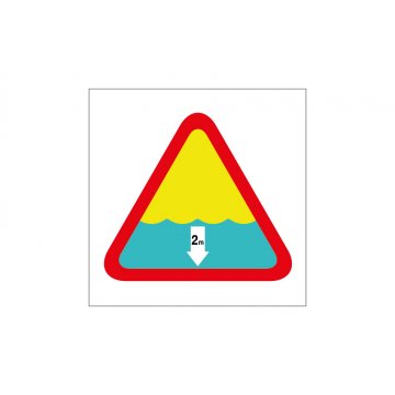 Gefährliche Wassertiefe - Schild für Schwimmbad oder Badebereich Größe 420x420mm - PVC - UV-Druck - TAB229