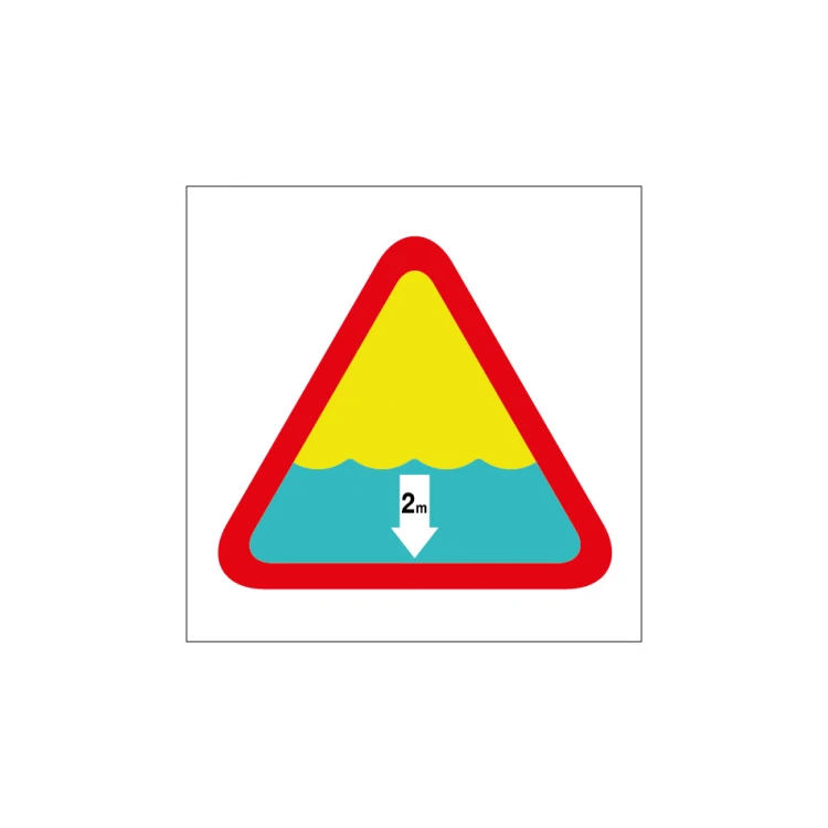 Gefährliche Wassertiefe - Schild für Schwimmbad oder Badebereich Größe 420x420mm - PVC - UV-Druck - TAB229