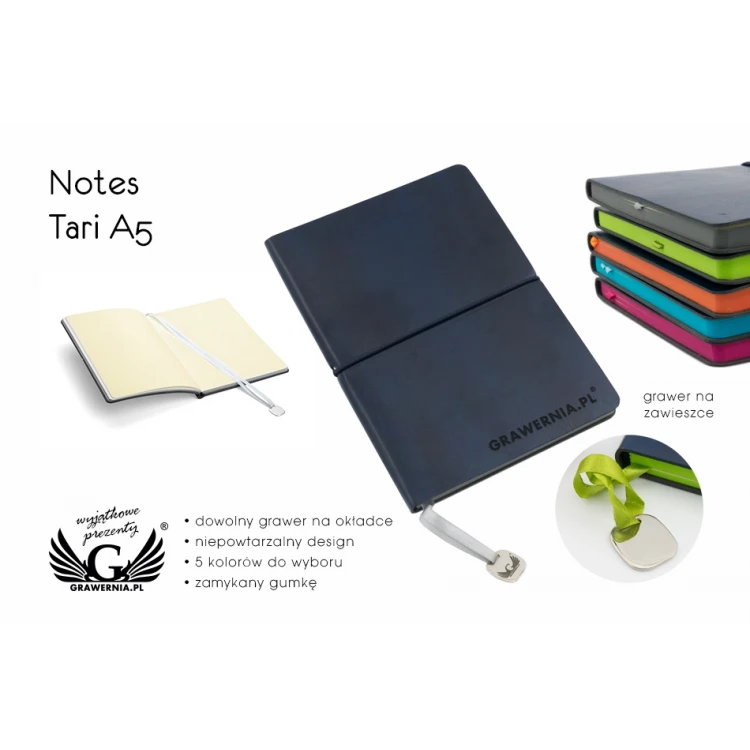 Notizbuch Tari A5, 80 Seiten - mit Ihrer Gravur - NOT006
