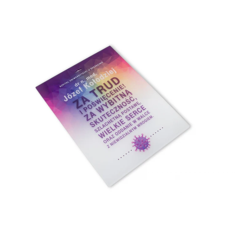 Moderner Acryl-Diplom für Ärzte - farbiger UV-Druck - DUV054