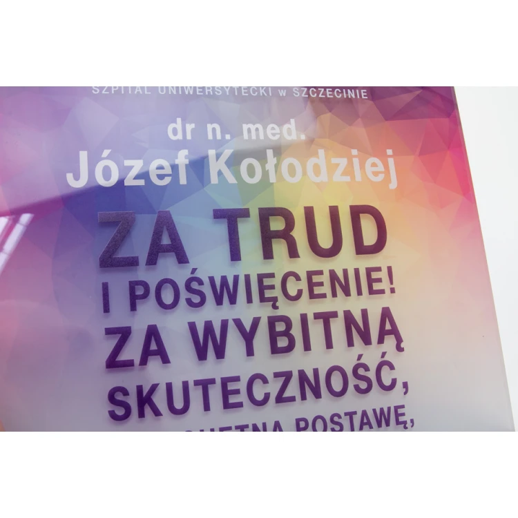 Moderner Acryl-Diplom für Ärzte - farbiger UV-Druck - DUV054