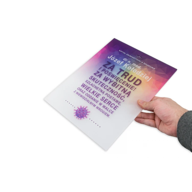 Moderner Acryl-Diplom für Ärzte - farbiger UV-Druck - DUV054