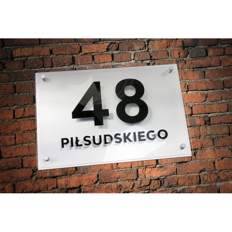 Nummer für Gebäude - lesbare erhabene Buchstaben - Größe 600x400mm - SPD019