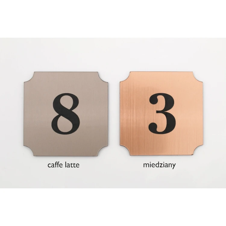 Türnummerierung - Kupfer oder Caffe Latte - ND017 - Abm. 50x50mm
