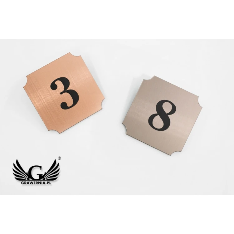 Türnummerierung - Kupfer oder Caffe Latte - ND017 - Abm. 50x50mm