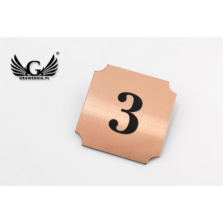 Türnummerierung - Kupfer oder Caffe Latte - ND017 - Abm. 50x50mm