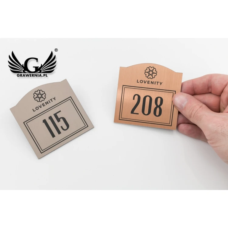 Türnummerierung - Kupfer oder Caffe Latte - ND022 - Abm. 70x70mm