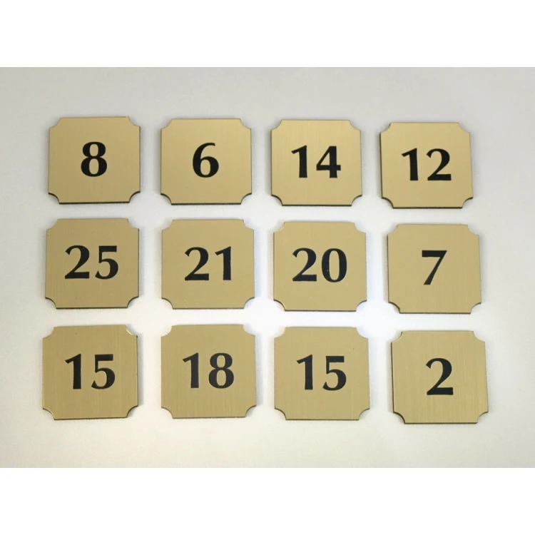 Türnummerierung - Gold - ND005 - Größe 50x50mm