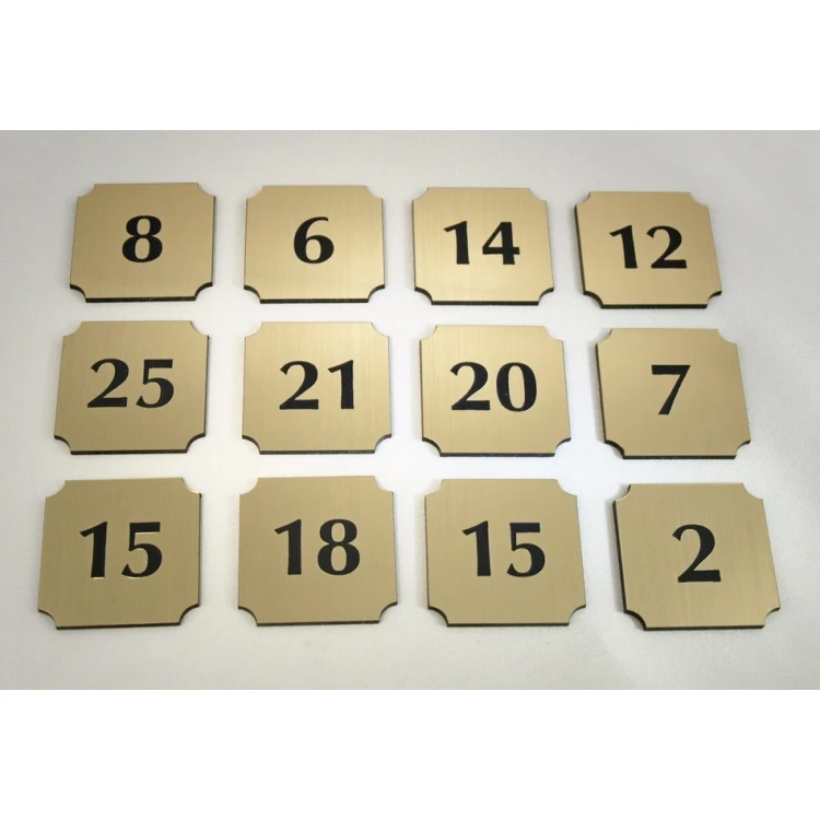 Türnummerierung - Gold - ND005 - Größe 50x50mm