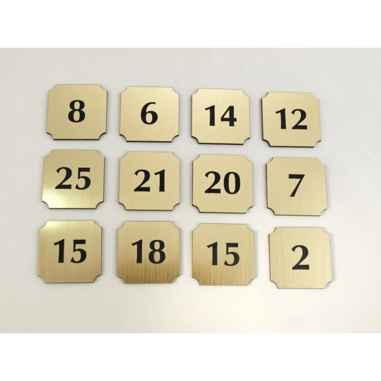 Türnummerierung - Gold - ND005 - Größe 50x50mm