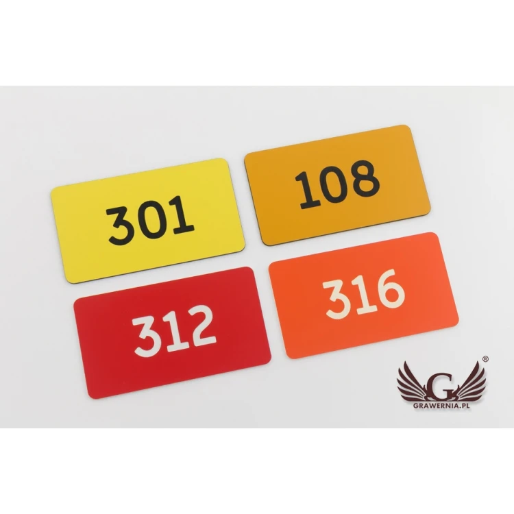 Nummerierung für Türen Multicolor - Abmessungen: 90x50mm - ND024