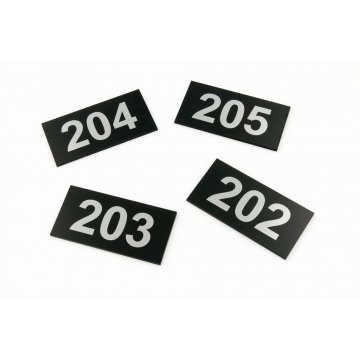 Türnummerierung - Größe 100x50mm - silbernes 3mm Gravierlaminat mit UV-Druck - TAB250