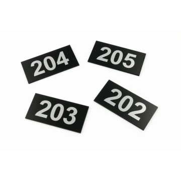 Türnummerierung - Größe 100x50mm - silbernes 3mm Gravierlaminat mit UV-Druck - TAB250