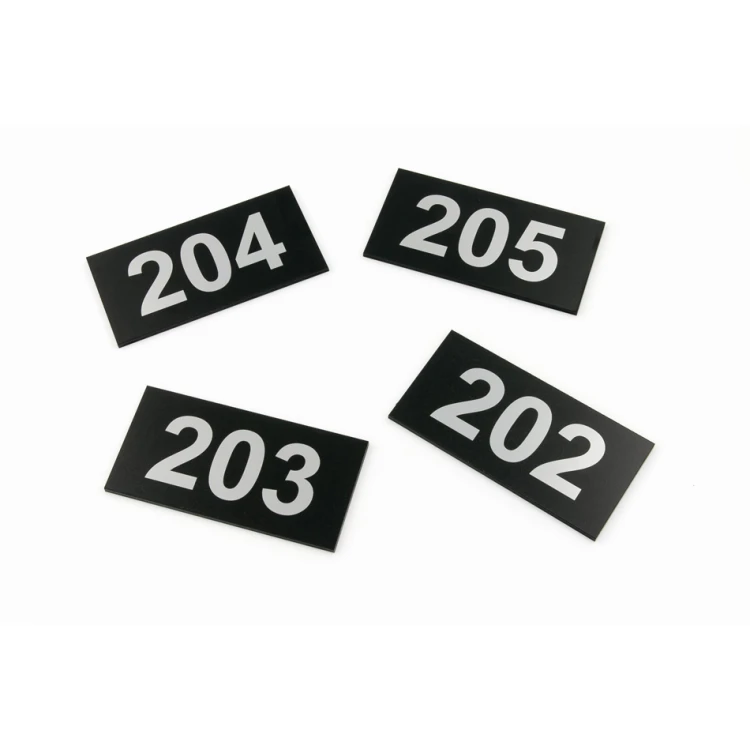 Türnummerierung - Größe 100x50mm - silbernes 3mm Gravierlaminat mit UV-Druck - TAB250