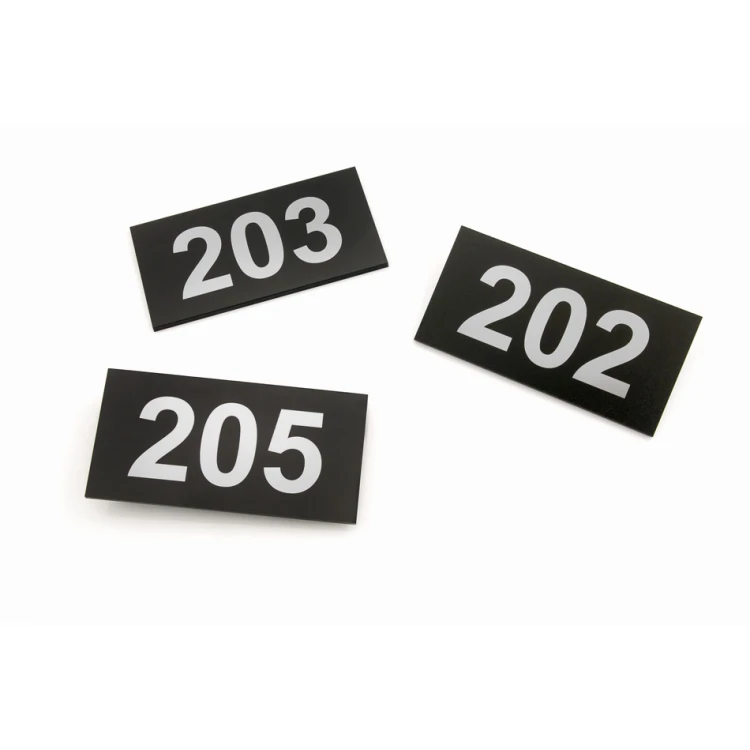Türnummerierung - Größe 100x50mm - silbernes 3mm Gravierlaminat mit UV-Druck - TAB250