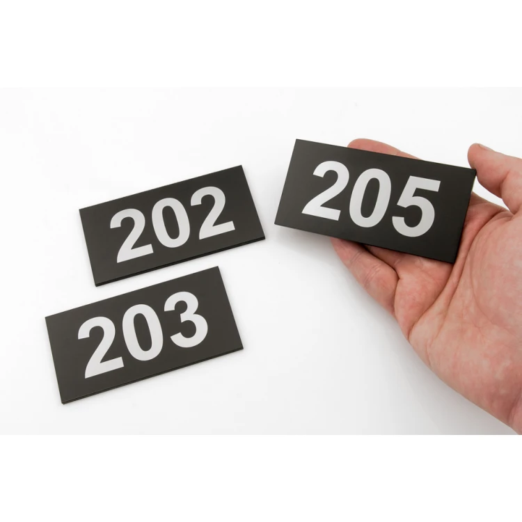Türnummerierung - Größe 100x50mm - silbernes 3mm Gravierlaminat mit UV-Druck - TAB250
