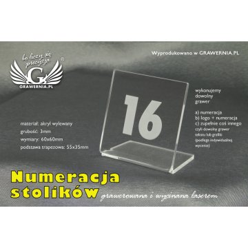 Nummerierung für Tische - Modell NS007 ACRYL