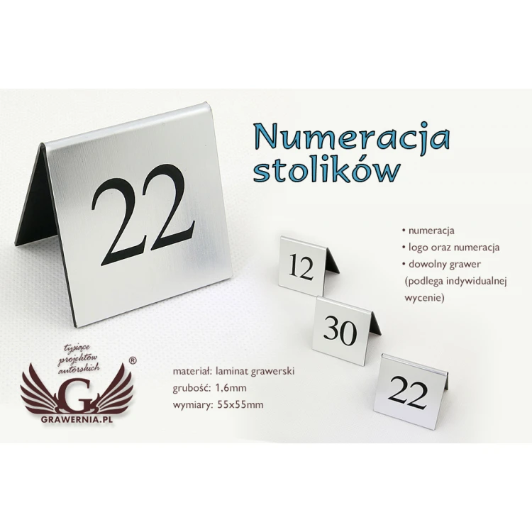 Nummerierung für Tische - Modell NS004 SILVER