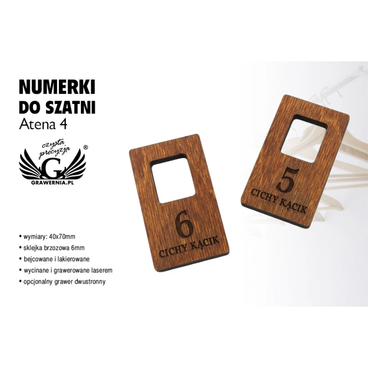 Garderobennummern - Farbe Helles Nussbaum - Athena 4