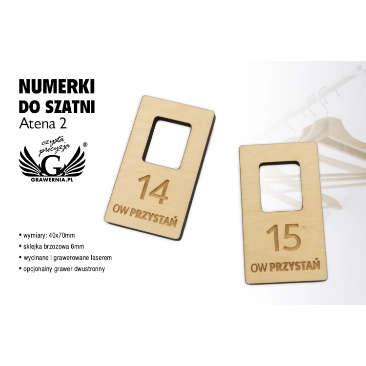 Garderobennummern - Farbe Natur - Athena 2