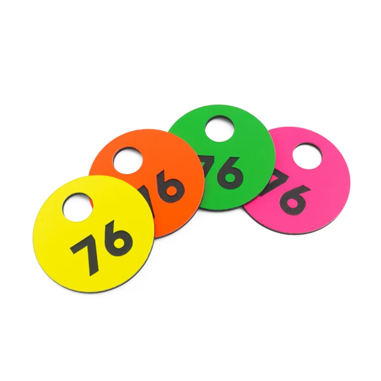 Gravierte Garderobennummern - GREGOR NEON - Größe 40x40mm - Dicke 1.6mm - NSZ007
