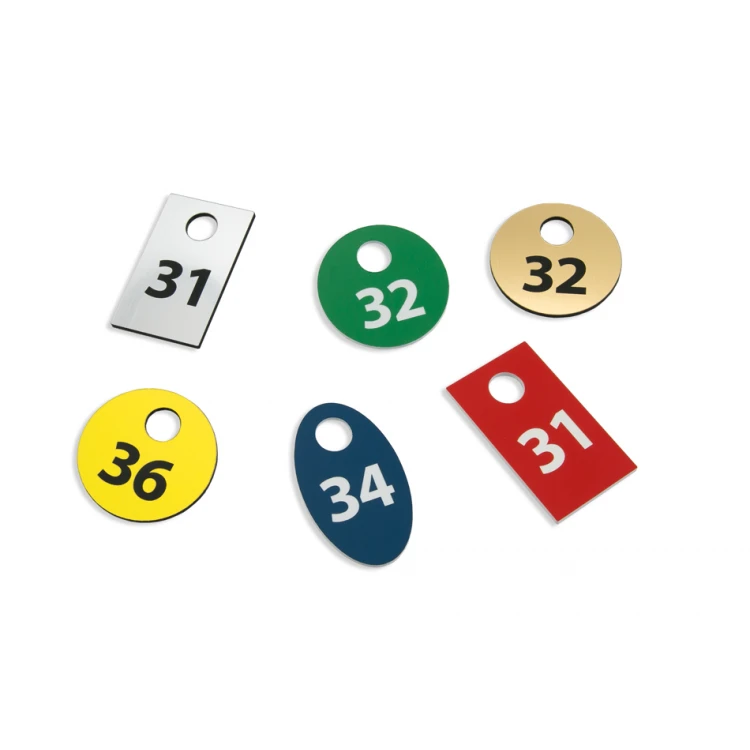 Garderobennummern - verschiedene Farben - drei Versionen zur Auswahl - Dicke 1,6mm