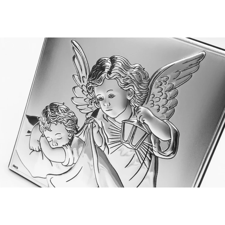 Silbernes Bild Dein Schutzengel 11x11 cm - DS14/2