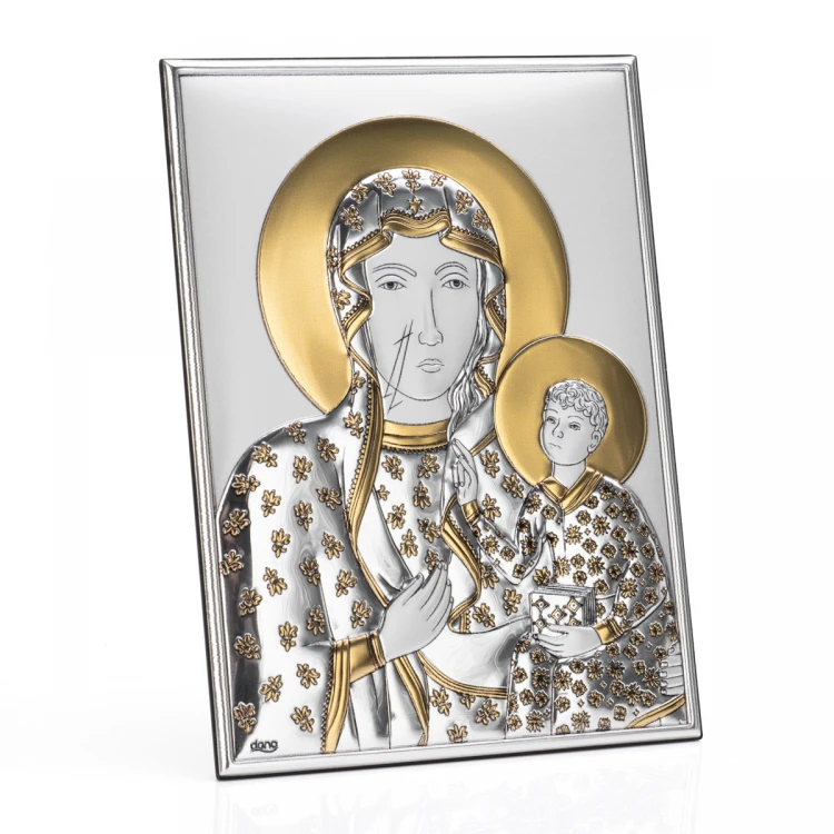 Bild Silberne Mutter Gottes von Tschenstochau - Größe 11,5x16cm - DS19/2XO