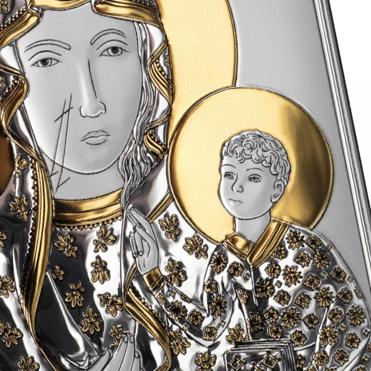 Bild Silberne Mutter Gottes von Tschenstochau - Größe 11,5x16cm - DS19/2XO