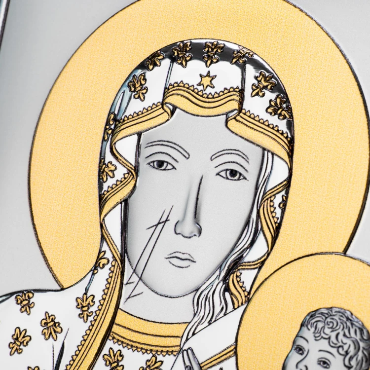 Bild Silberne Mutter Gottes von Tschenstochau - Größe 11,5x16cm - DS19/2XO
