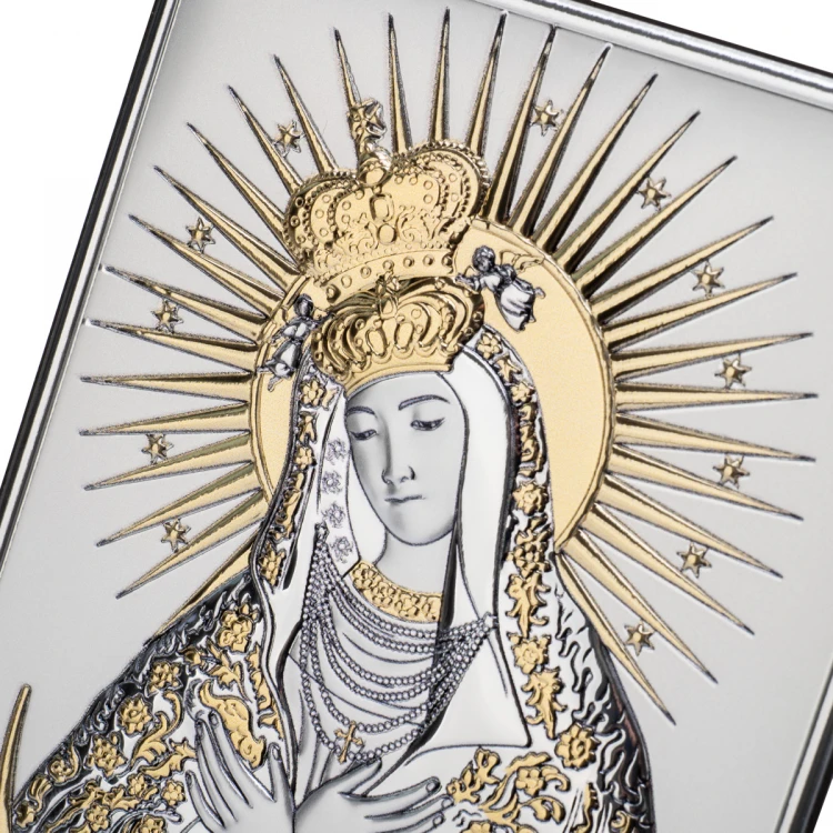 Bild Silberne Muttergottes von Ostra Brama - Größe 13x18cm - DS61/3O