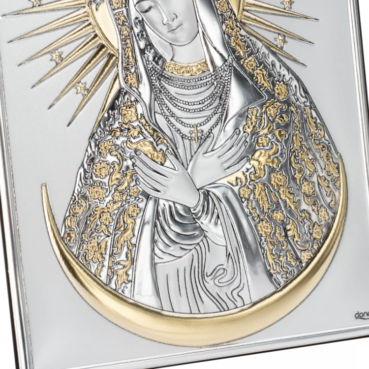 Bild Silberne Muttergottes von Ostra Brama - Größe 13x18cm - DS61/3O