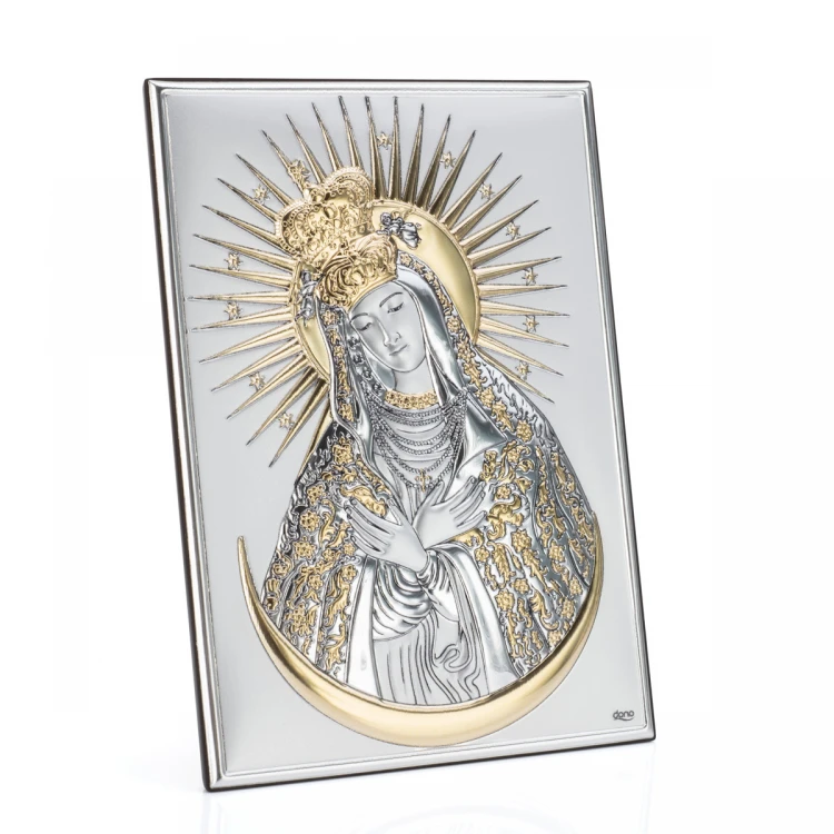 Bild Silberne Muttergottes von Ostra Brama - Größe 13x18cm - DS61/3O