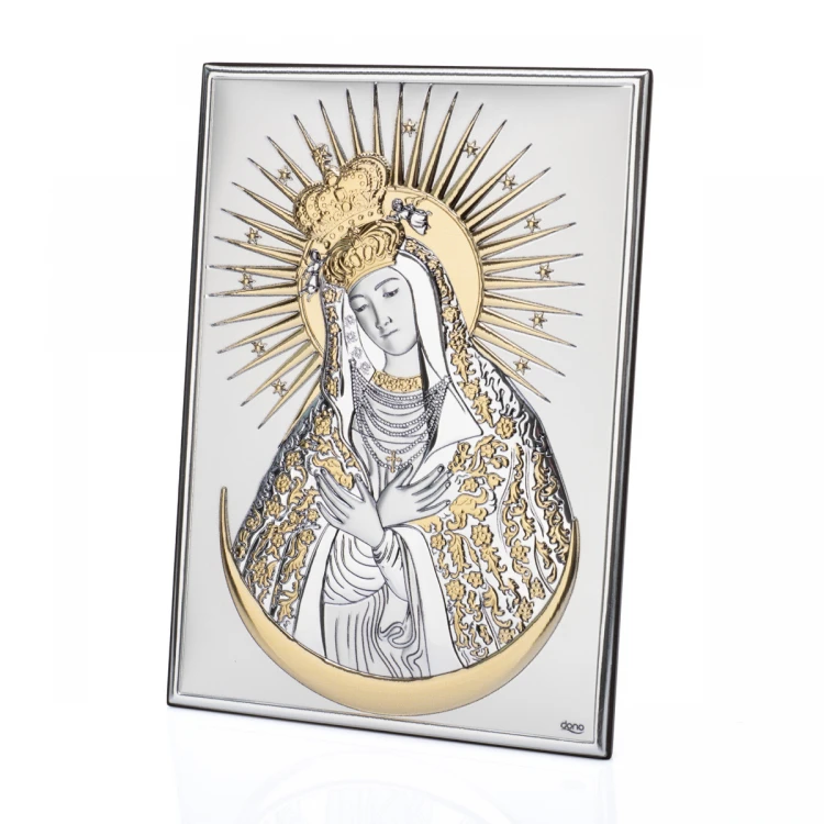 Bild Silberne Muttergottes von Ostra Brama - Größe 13x18cm - DS61/3O