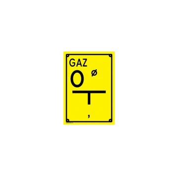 Entwässerer - Lokalisierungstafel für Gasleitung - Größe 140x200mm - PVC - farbiger UV-Druck - BHP107