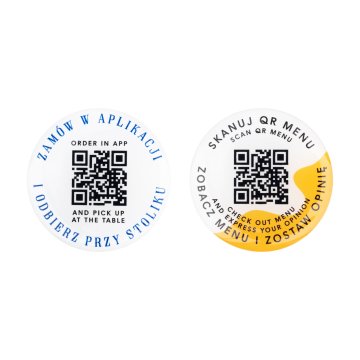 Rundes Menü mit QR-Code - HIPS-Material mit Doming - Durchmesser 50mm - MEN026