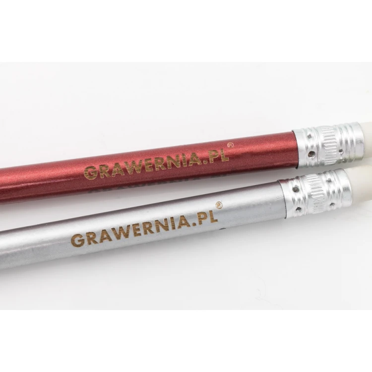 Holzbleistifte mit Radiergummi und Gravur oder UV-Druck - Metallic - OW002