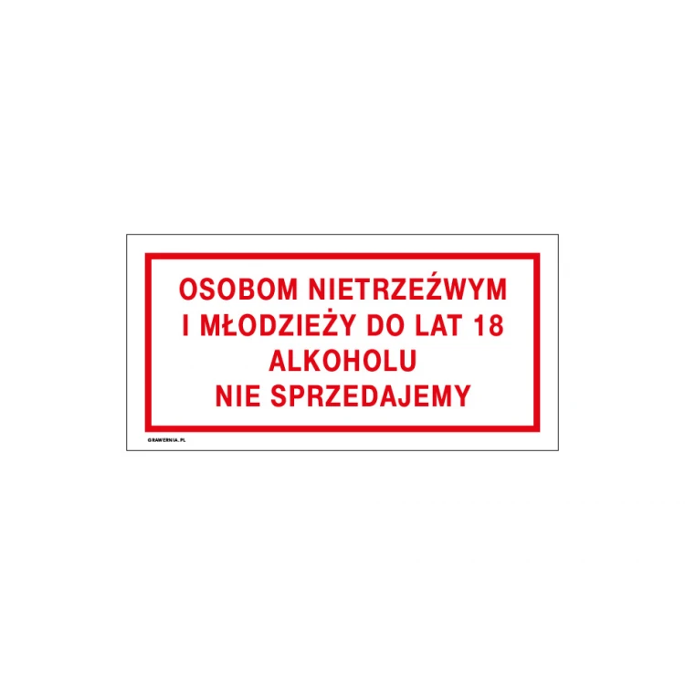 Alkoholverkauf an Betrunkene und Jugendliche unter 18 Jahren verboten - Schild für Geschäfte Größe 240x120mm - PVC - farbiger UV-Druck - TAB191