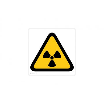 Warnung vor radioaktiver oder ionisierender Strahlung - Größe 150x150mm - PVC - UV-Druck - BHP005
