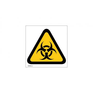 Warnung vor biologischer Kontamination - Abm. 150x150mm - PVC - UV-Druck - BHP002