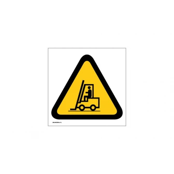 Warnung vor horizontalen Transportgeräten - Größe 150x150mm - PVC - farbiger UV-Druck - BHP022