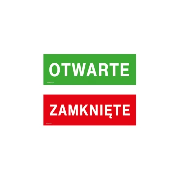 Offen/Geschlossen - Schild für Geschäft Größe 300x100mm - PVC - farbiger UV-Druck - TAB196