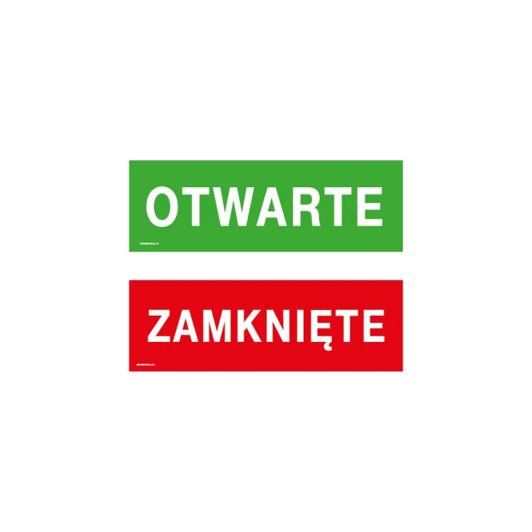 Offen/Geschlossen - Schild für Geschäft Größe 300x100mm - PVC - farbiger UV-Druck - TAB196