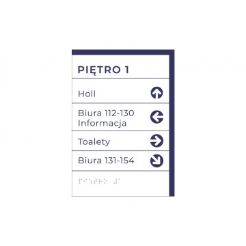 Geschosskennzeichnung - Schild mit Braille-Schrift - Größe 140x200mm - Hartes PVC - MAREN -TAB303