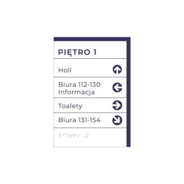 Geschosskennzeichnung - Schild mit Braille-Schrift - Größe 140x200mm - Hartes PVC - MAREN -TAB303