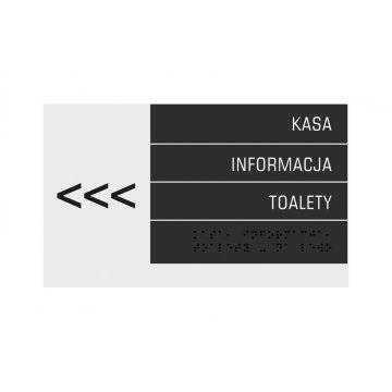 Beschriftung der Etagen - Schild mit Braille-Schrift - Größe 250x150mm - mattierter Acryl und ADA - NORD -TAB331