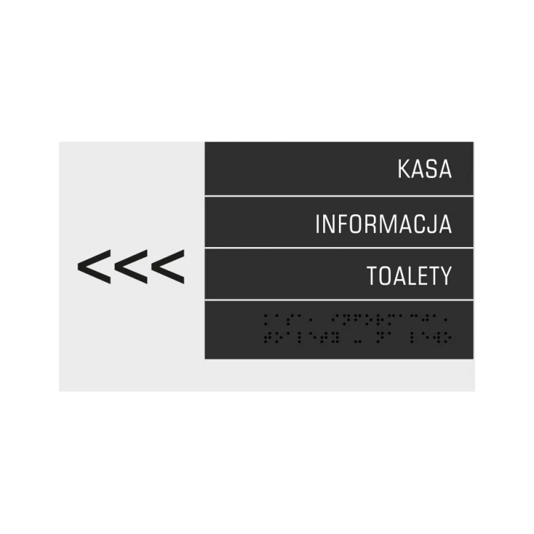 Beschriftung der Etagen - Schild mit Braille-Schrift - Größe 250x150mm - mattierter Acryl und ADA - NORD -TAB331